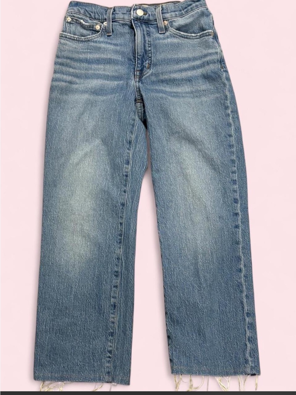 Madewell Straight Leg Jeans in Faded Blue Wash